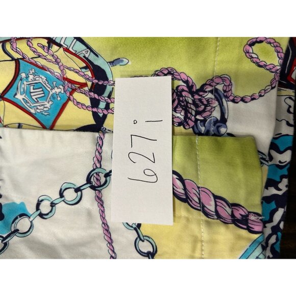 Simonton Says Multicolor Nautical Print Button Down Shirt Size L Stretchy - Picture 9 of 10